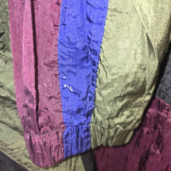 Trespass Nylon Windbreaker Jacket Mens Adult 1T Full Zip Colorblock 80's Lined - Picture 9 of 10